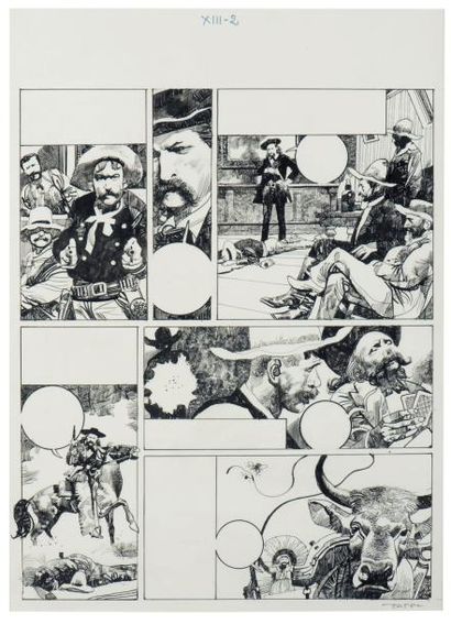 SERGIO TOPPI (1932) Saloon, Larousse, Francia, Le Collectionneur, vers 1980 Crayon,...