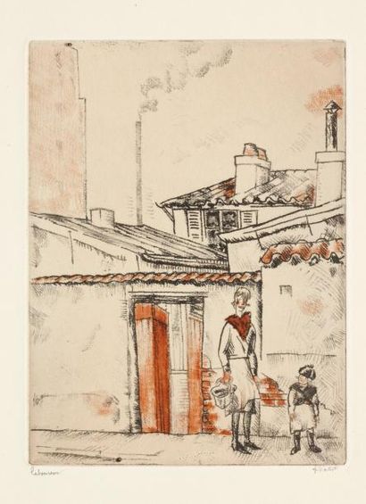 JEAN-EMILE LABOUREUR FAUBOURG. 1930 - 38 (S.L.413) 19,7 x 14,7 cm. Vernis mou en...