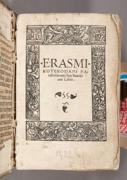 ERASME Parabolarum, sive similium liber. Strasbourg, Schurer, février 1521. Relié...