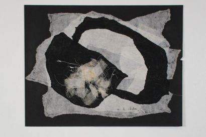 Albert CHUBAC (1925-2008) Collage, 1961
Peinture sur papier. Signée et datée en bas...