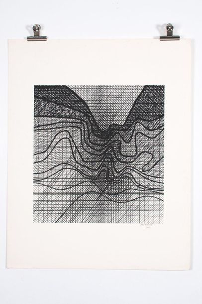 MICHEL DEVERNE (1927-2012) Composition, vers 1970
Sérigraphie sur papier vélin. Signée...