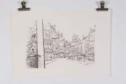 Ronald SEARLE (1920-2011) City
Impression sur papier. Signée en bas à droite.
H_37...