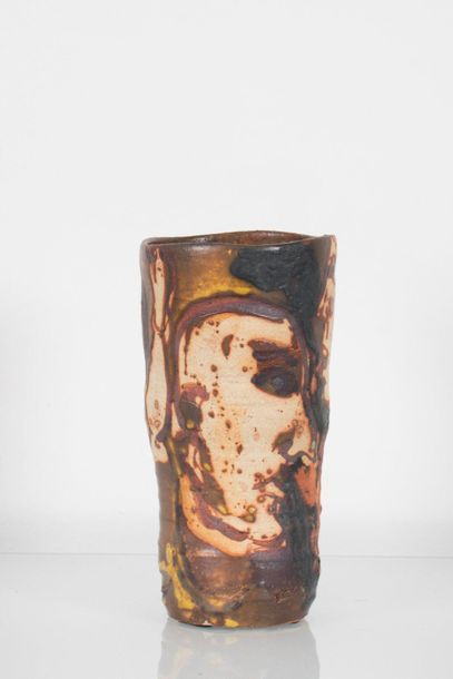 Roger Herman (Né en 1947) Ceramic painted. Signed with initials and dated at the...