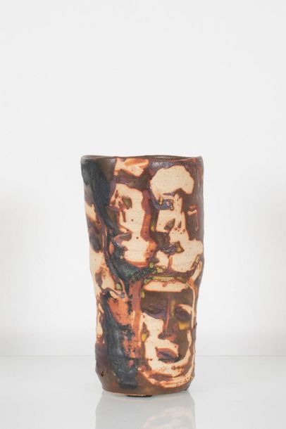 Roger Herman (Né en 1947) Ceramic painted. Signed with initials and dated at the...