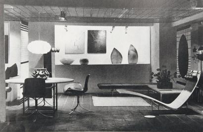 POUL KJÆRHOLM (1929-1980) Chaise longue modèle «EKC 24» Acier nickelé mat, rotin...