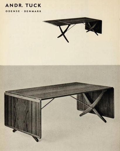 HANS J. WEGNER (1914-2007) Table de salle à manger modèle « AT134 » à deux abattants...