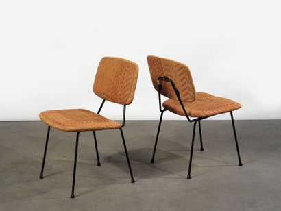Pierre PAULIN (1927-2009) Paire de chaises modèle « CM 196 »

Tissu orange à motifs...