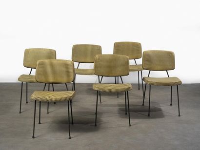 Pierre PAULIN (1927-2009) Série de 6 de chaises modèle « CM 196 »

Simili jaune et...
