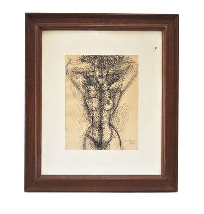 Marcel GROMAIRE (1892-1971) Femme nue Dessin à l'encre de chine sur papier signé...