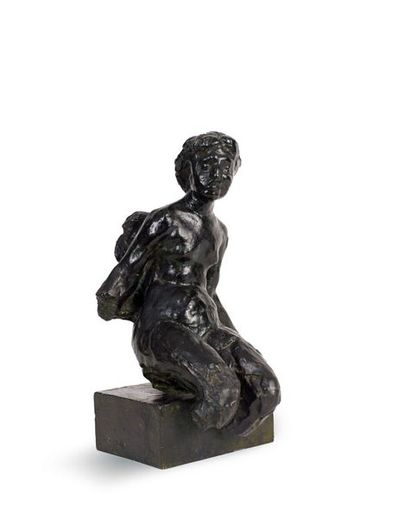 ÉMILE - ANTOINE BOURDELLE (1861-1929) Nu diptère Bronze à patine brun vert. Modèle...