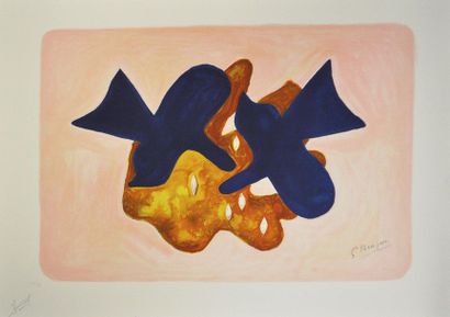 Georges BRAQUE (1882 - 1963) Les Oiseaux bleus

Lithographie en couleurs.

Épreuve...