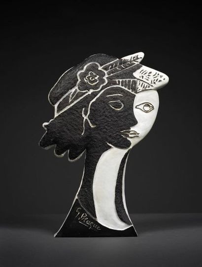 Georges BRAQUE (1882 - 1963) Persephata 

Epreuve en bronze à patine noire et blanche,...