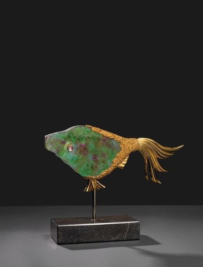 DAUM France d'après Georges BRAQUE (1882 - 1963) Eunicé 

Pâte de cristal vert et...