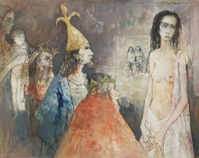 JEAN JANSEM (1920-2013) L'hommage des Rois, 1997 Oil on canvas. Signed and dated...