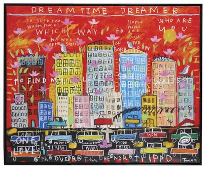 TROY HENRIKSEN (NE EN 1962) Dream time dreamer, 2009 Acrylique sur toile. Signée...