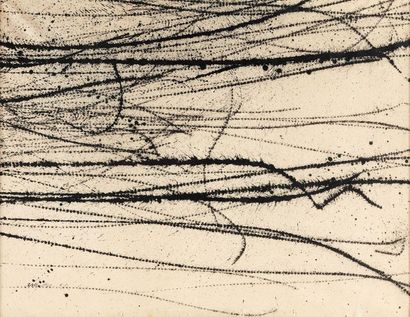 ARMAN (1928-2005) Allures d'objets, 1956 Encre sur papier. Signée et datée en bas...