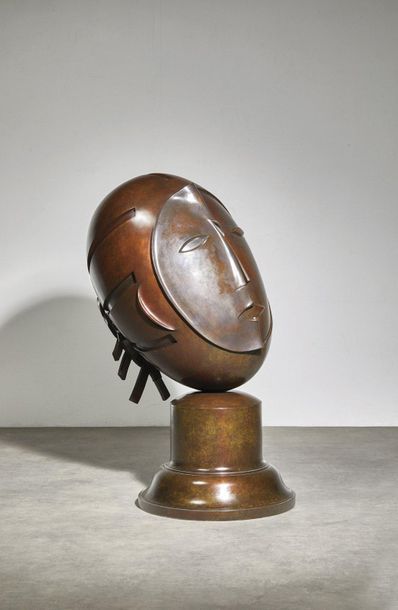 Kim HAMISKY (1943-2002) Juliette, 1986 Sculpture en bronze à patine marron. Signée...