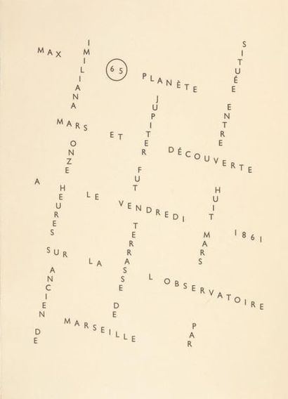 Max ERNST & Ernst Guillaume TEMPEL. 65 Maximiliana ou l'Exercice illégal de l'astronomie.
Ecritures...