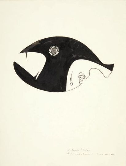 [ARTAUD]. Max ERNST. Deux dessins originaux, avec collage, pour Galapagos d'Antonin...