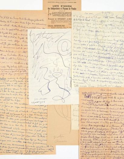 Gaston Chaissac. Correspondance à un ami. 1955-1961.
7 lettres autographes signées...