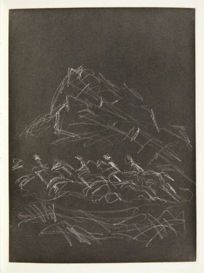 René CHAR. Retour amont illustré par Giacometti. Paris, GLM, 1965.
In-4, demi-veau...