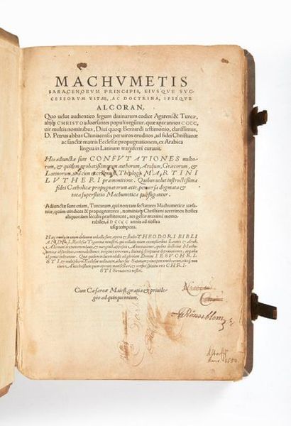 [CORAN]. BIBLIANDER, Theodore. 
Machumetis Saracenorum Principis, eiusque successorum...