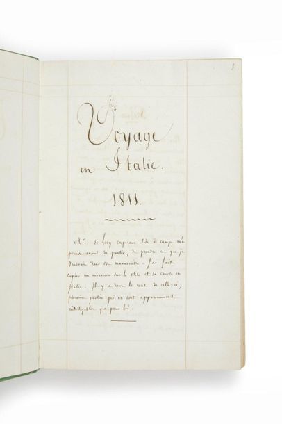 STENDHAL, Henri Beyle, dit` 
Tour d'Italie en 1811 par M. de Léry. - Manuscrit en...