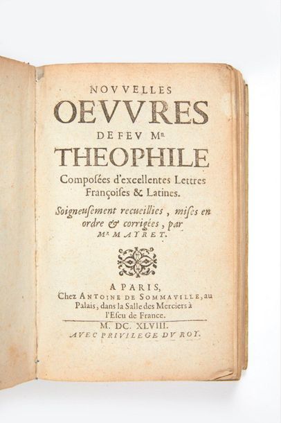 VIAU, Theophile de. 
Nouvelles oeuvres composées d'excellentes lettres françoises...