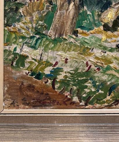 Alexis GRITCHENKO (1883-1977) 
View of Biot
Oil on panel.
Signed lower left.
Has...