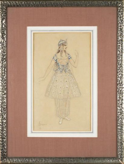 SERGEY SERGEYEVICH SOLOMKO (1859-1928) 
Projet de costume pour l'opéra «Le Prince...