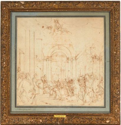 Ecole italienne du XVIIe siècle Adoration des Mages
Plume, encre brune. Mis au carreau.
H_39,5...