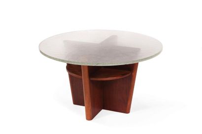 GRETA MAGNUSSON GROSSMAN (1906-1999) 
Table
Birch and frosted glass
Studio Grossman...