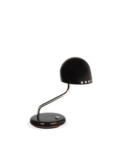 Joe COLOMBO (1930-1971) 
Lamp model "Shu"
Black lacquered metal, chromed metal and...