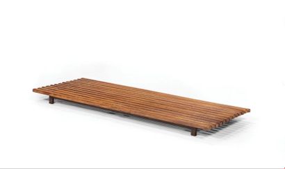 Charlotte PERRIAND (1903-1999) 
"Cansado" bench
Wood and black lacquered metal
Steph...