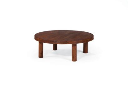 Pierre CHAPO (1927-1987) 
Coffee table model "T02"
Tinted elm
Chapo edition
Circa...