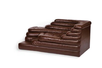 UBALD KLUG (1932-2018) 
Two "Terrazza" sofas
Brown leather
Sede edition
Circa 1972
H_67...