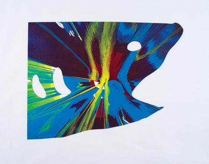 Damien HIRST (Né en 1965) Requin,2009 Spin painting. Signe et cachet au dos. Spin...