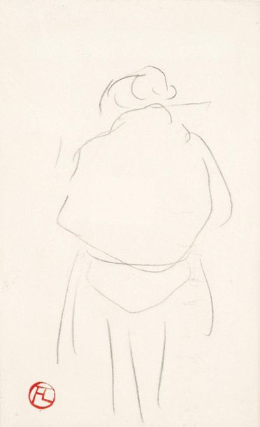 Henri de TOULOUSE LAUTREC (1864-1901) Silhouette de femme de dos, vers 1892 Dessin...