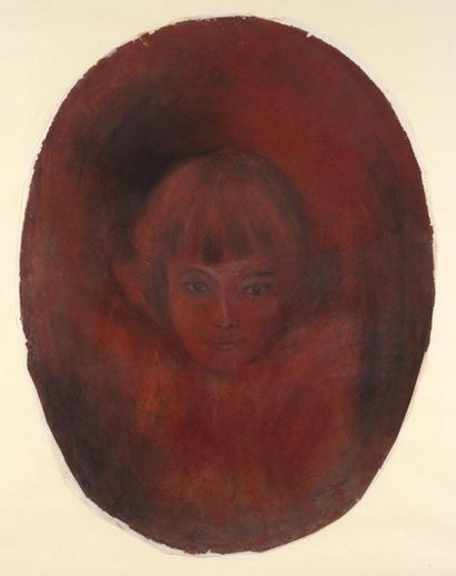 Lucien Levy-Dhurmer (1865-1953) Portrait of a child, 1903 Colored chalks on paper...