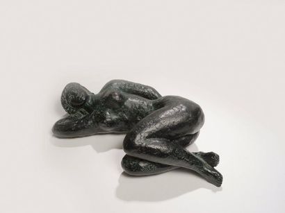 ANTONIUCCI VOLTI (1915-1989) Feline Bronze sculpture with brown patina. Numbered...