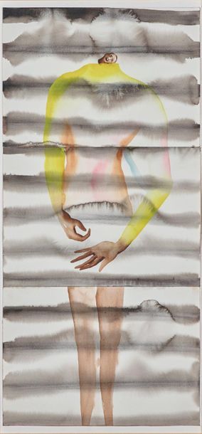 Francesco Clemente (né en 1952) Women & Men n°10, 1985-1986 Aquarelle sur papier....