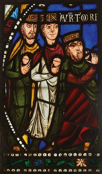 Stained glass stained glass window depicting...