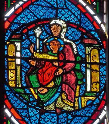 null Stained glass stained glass window depicting the Magi in an arc of a circle....