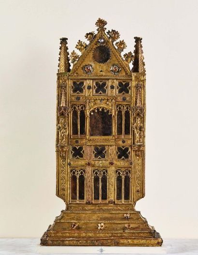 Large reliquary with a wooden core covered...