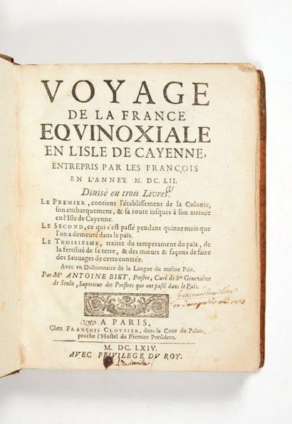 null BIET (ANTOINE).

Voyage de la France Equinoxiale en l'îsle de Cayenne, entrepris...