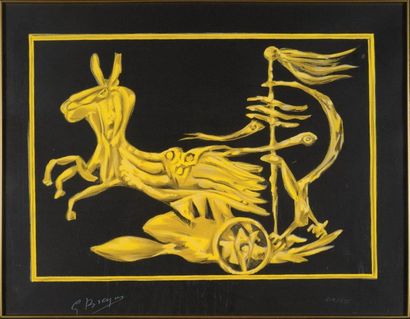 Georges BRAQUE (1882-1963) 
Le Char de Médée
Lithographie en couleur.
Signée en bas...