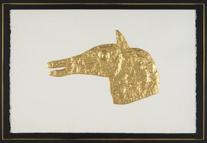 Georges BRAQUE (1882-1963) 
Aréion
Lithographie gaufrée à la feuille d'or.
D'une...
