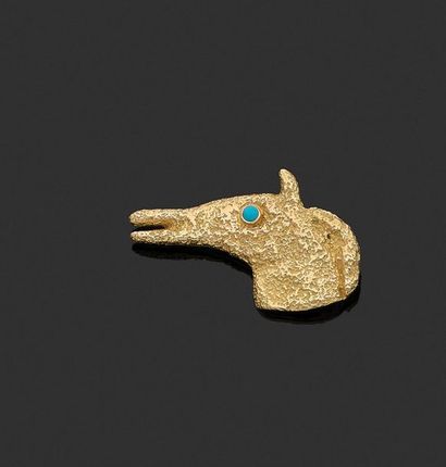 Georges BRAQUE (1882-1963) "Areion"
18K (750) yellow gold brooch set with turquoise...