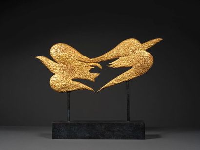 Georges BRAQUE (1882-1963) 
Zétès and Calaïs, 1963-2012
Sculpture in bronze gilded...