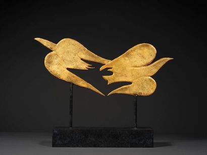 Georges BRAQUE (1882-1963) 
Zétès et Calaïs, 1963-2012
Sculpture en bronze doré à...